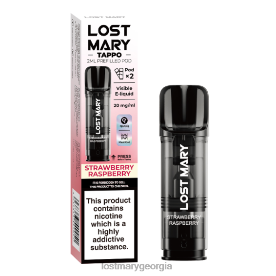 F4XTN178 - LOST MARY vape - Strawberry Raspberry LOST MARY Tappo Prefilled Pods - 20mg - 2PK